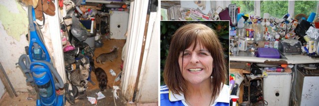 Teresa Bystram and her filthy home